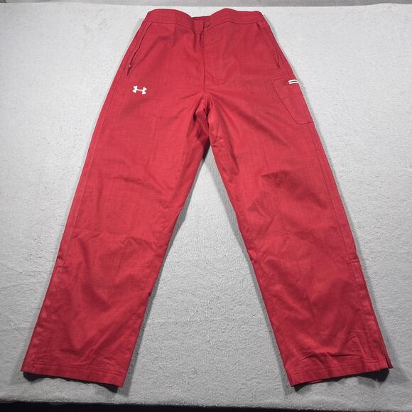 Under‎ Armour Pants Mens Large Red ColdGear Snow Ski Outdoor Zip Pockets Winter - Picture 1 of 13